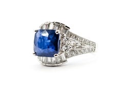 Classic Ceylon Sapphire & Diamond Platinum Ring - GIA 5231723022