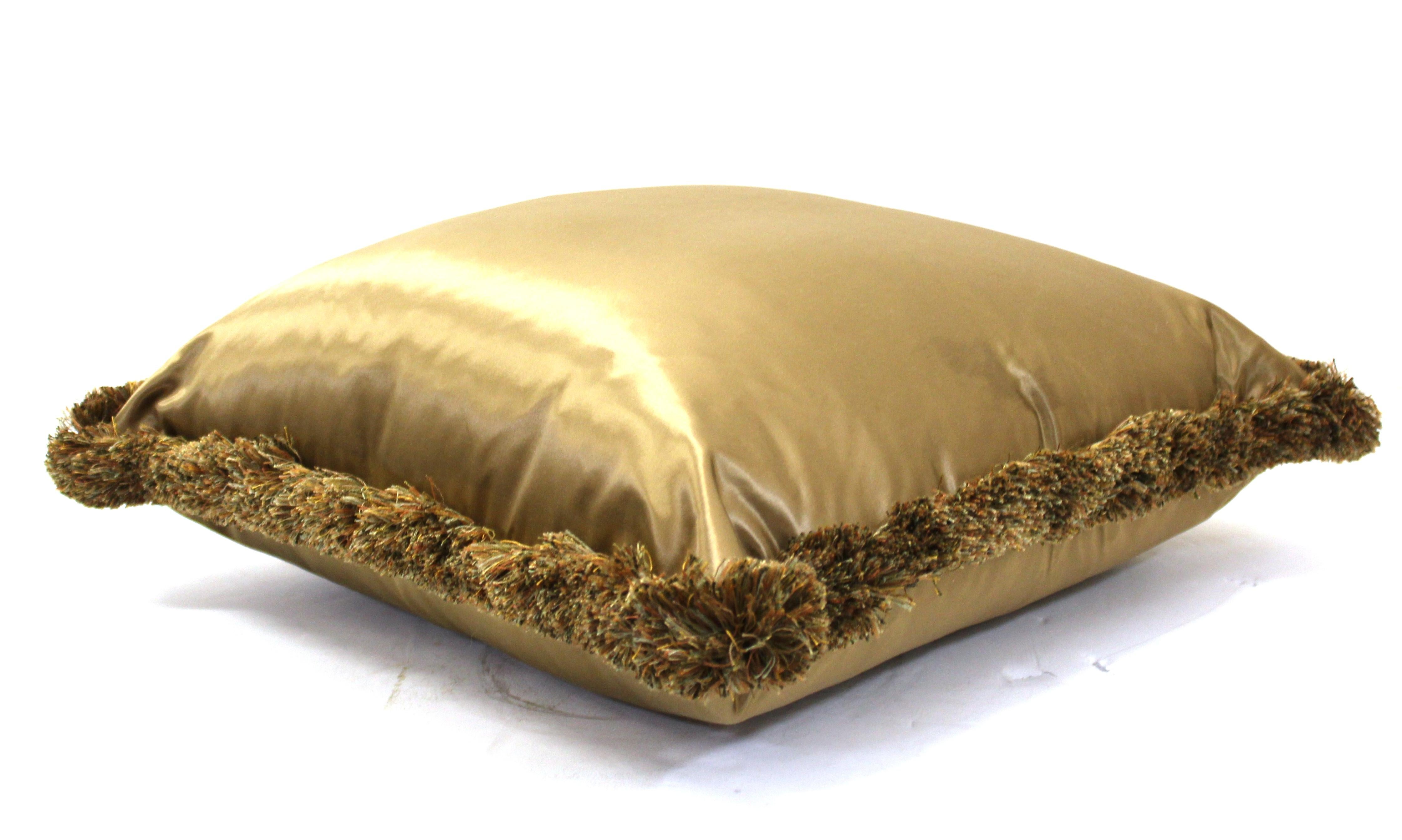 Classic Champagne Satin Drawing Room Pillows In Good Condition In New York, NY