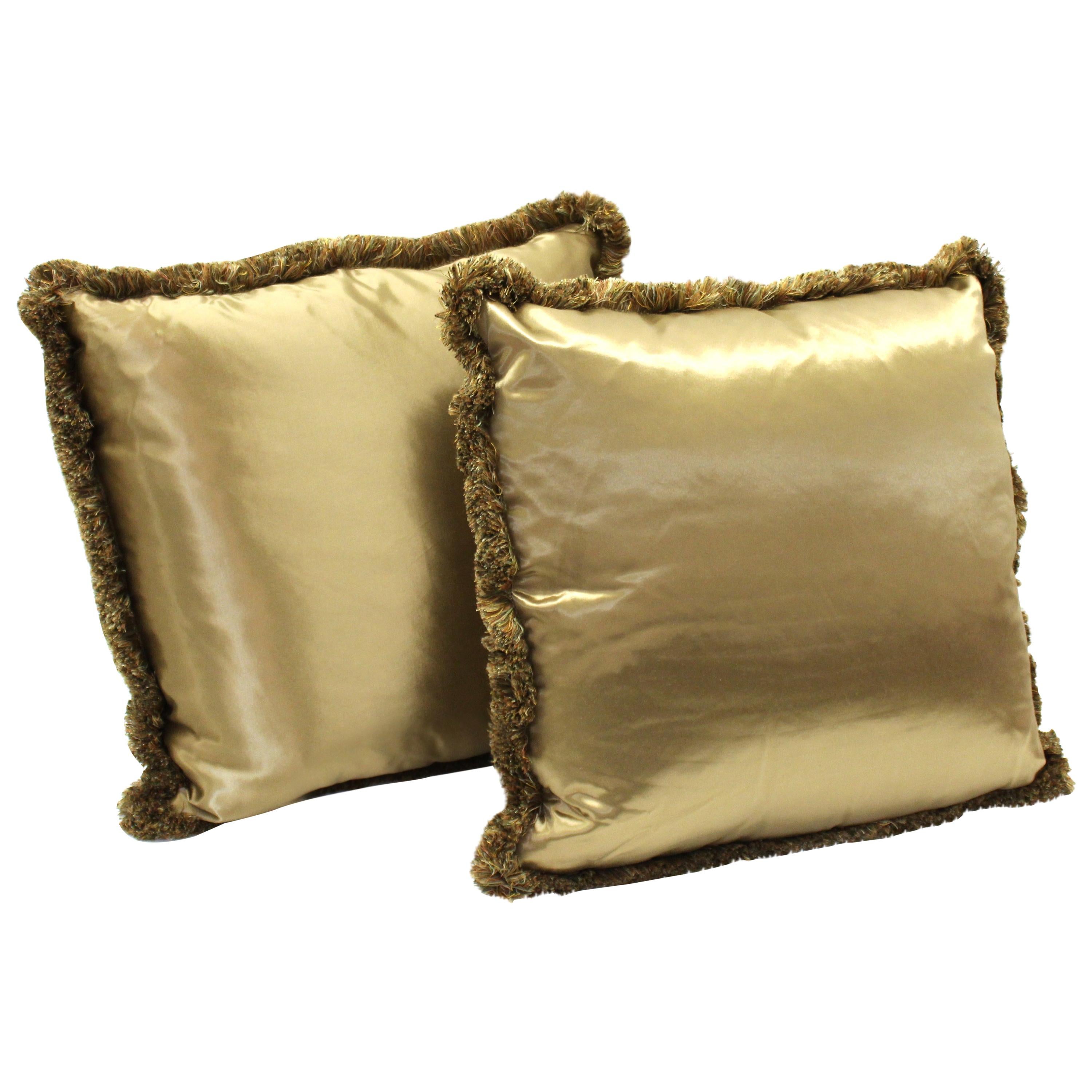 Classic Champagne Satin Drawing Room Pillows