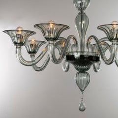 Classic Chandelier, 8 Arms Green Murano Glass Simplicissimus by Multiforme