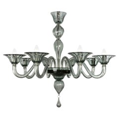Classic Chandelier, 8 Arms Green Murano Glass Simplicissimus by Multiforme