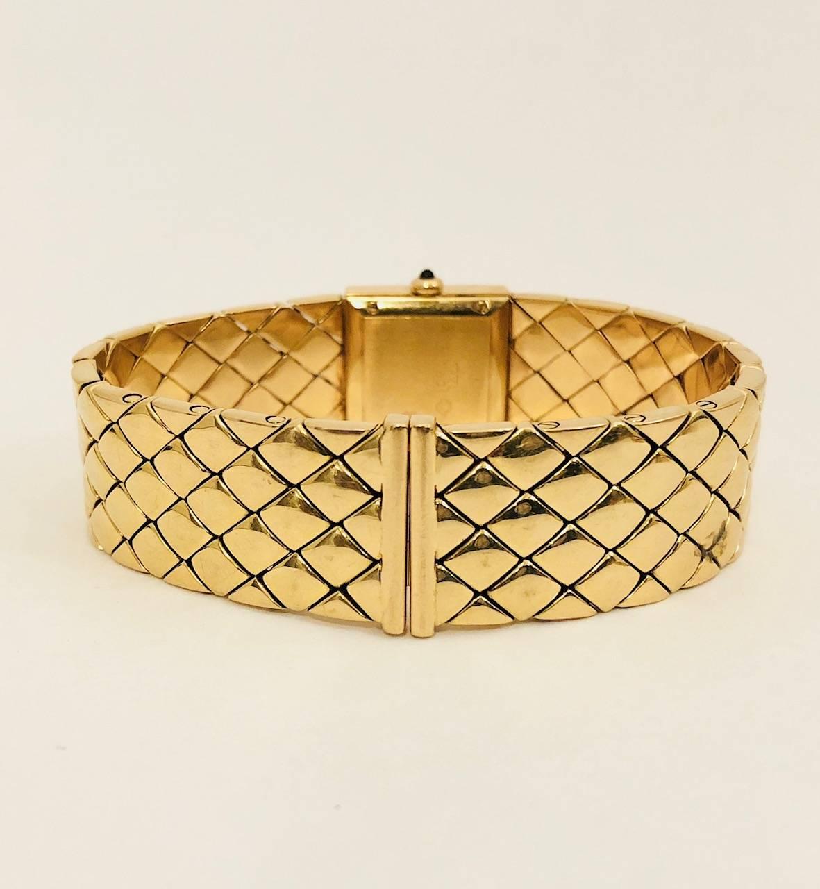 Chanel Yellow Gold Matelasse Quilted Bracelet Quartz Wristwatch For Sale 5