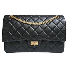 Classic Chanel Reissue 226 Black Medium Double Flap Bag