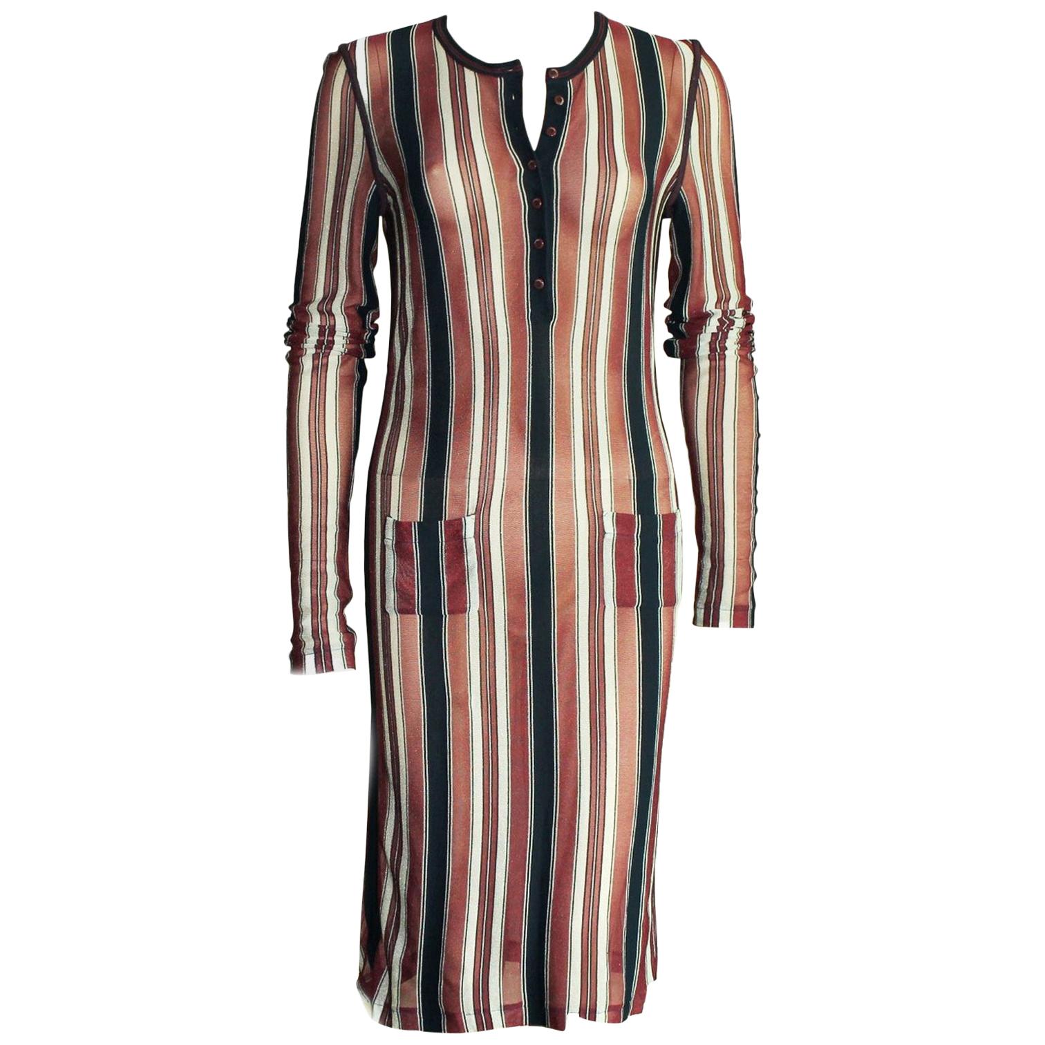 Classic Chanel Striped Blue White Red Maritime Knit Dress at 1stDibs ...