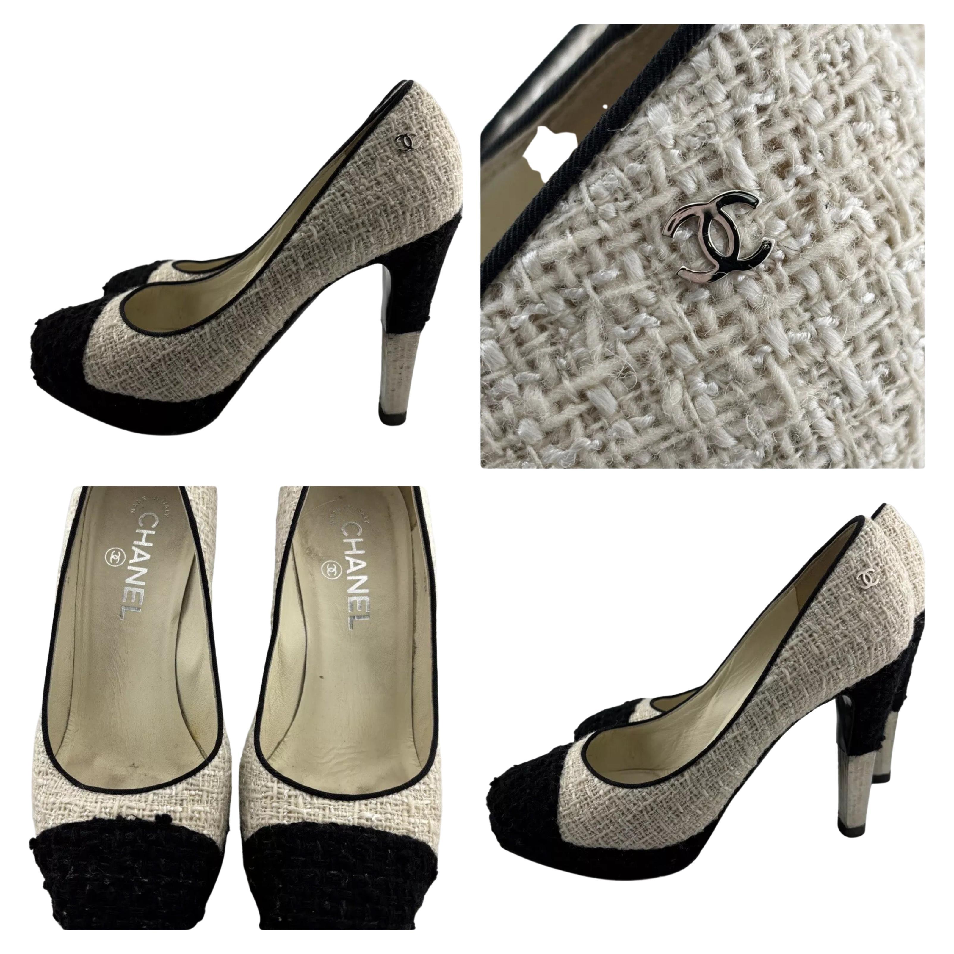 Escarpins classiques en tweed de Chanel Taille 38 1/2