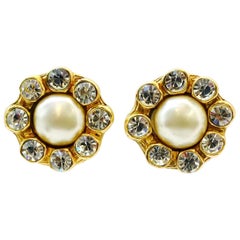 Classic Chanel Vintage Faux Pearl Earrings