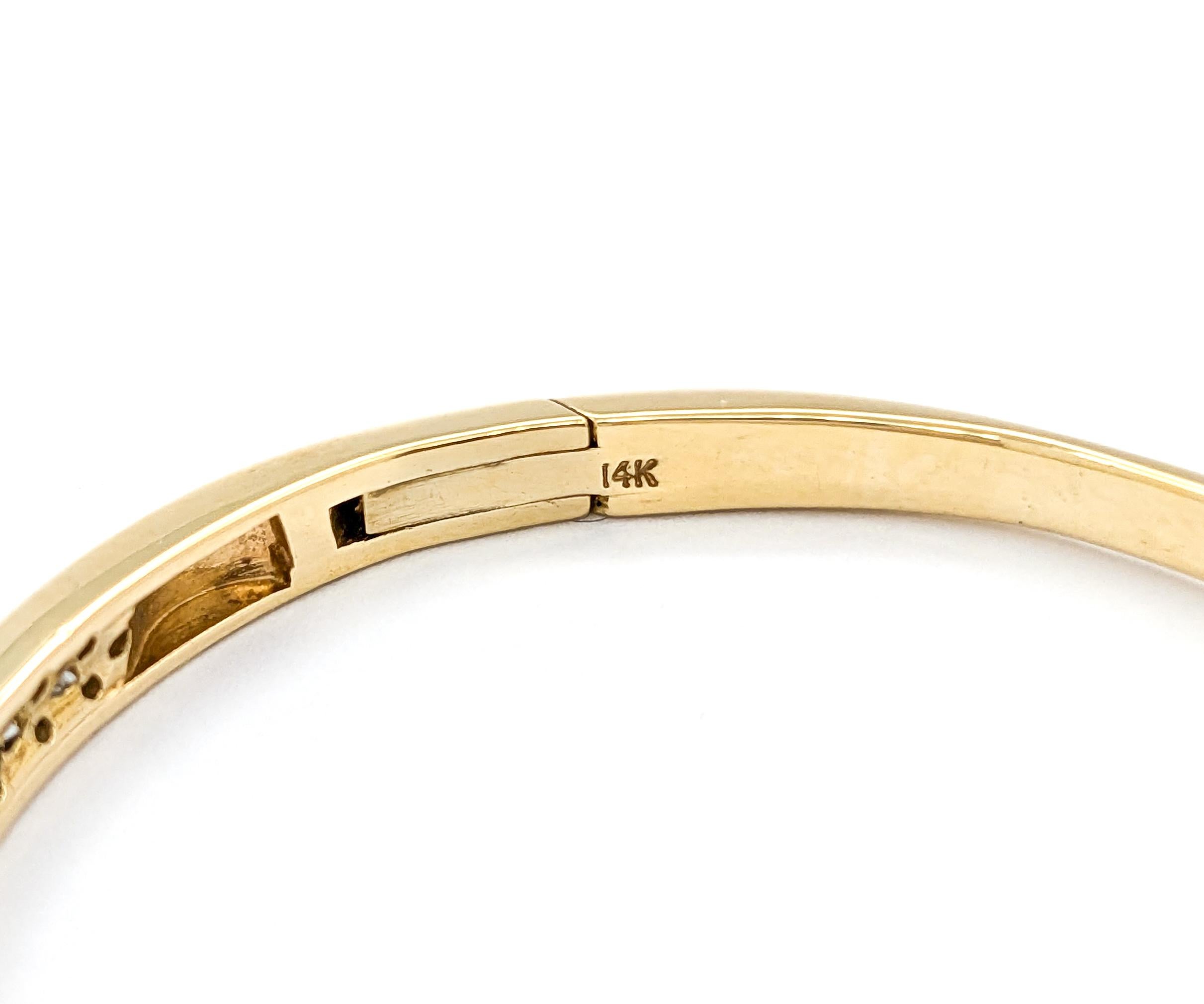 Women's Classic Channel Set Diamond Hinged Bangle in Yellow Gold