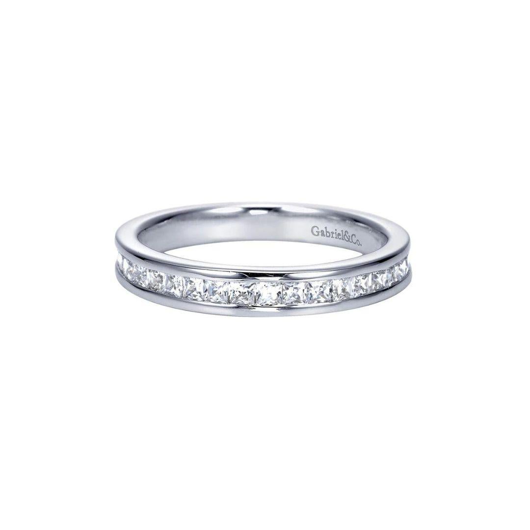 Classic Channel Set White Gold Diamond Band For Sale