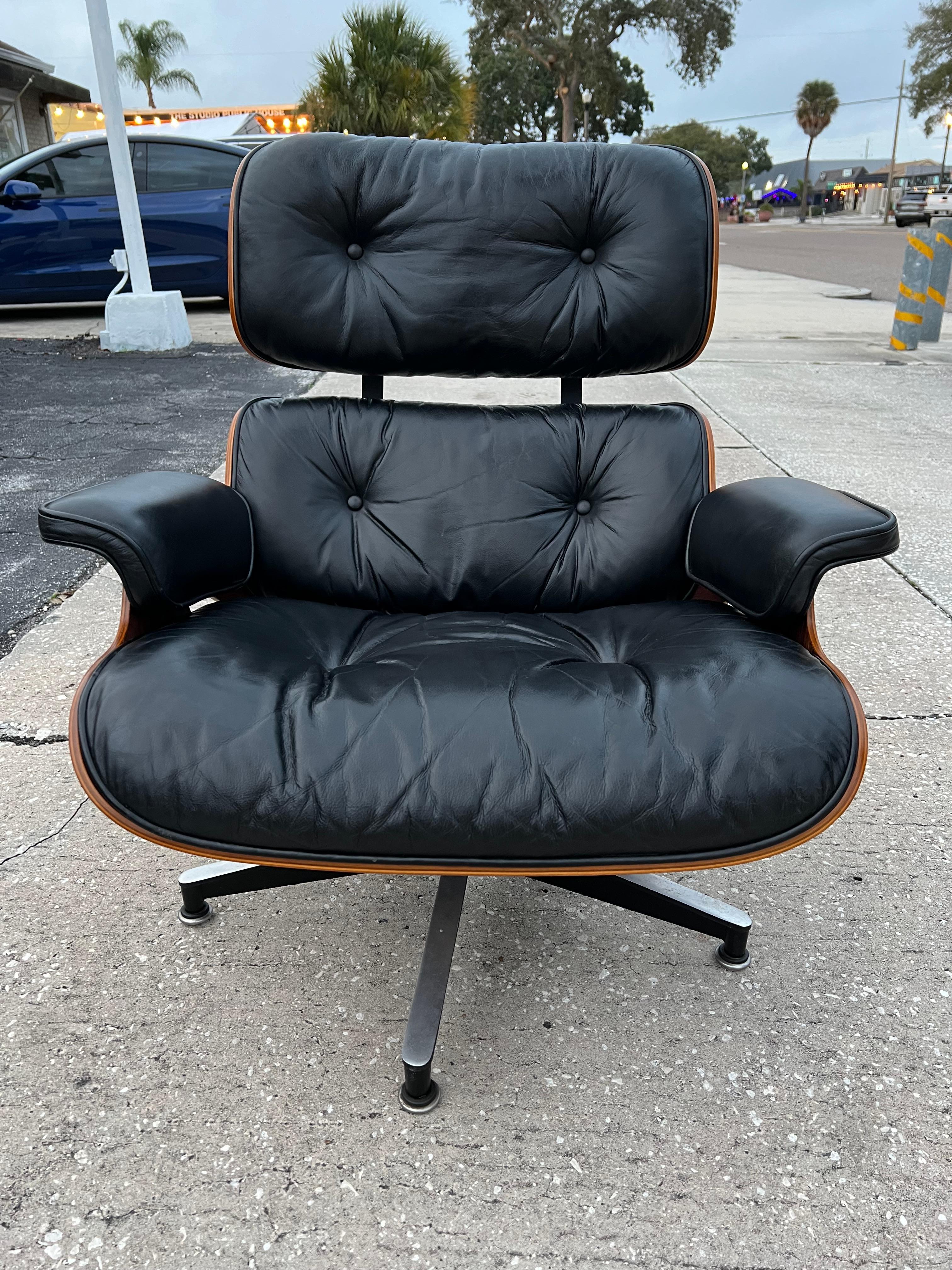 American Classic Charles Eames Herman Miller Lounge Chair Black Leather