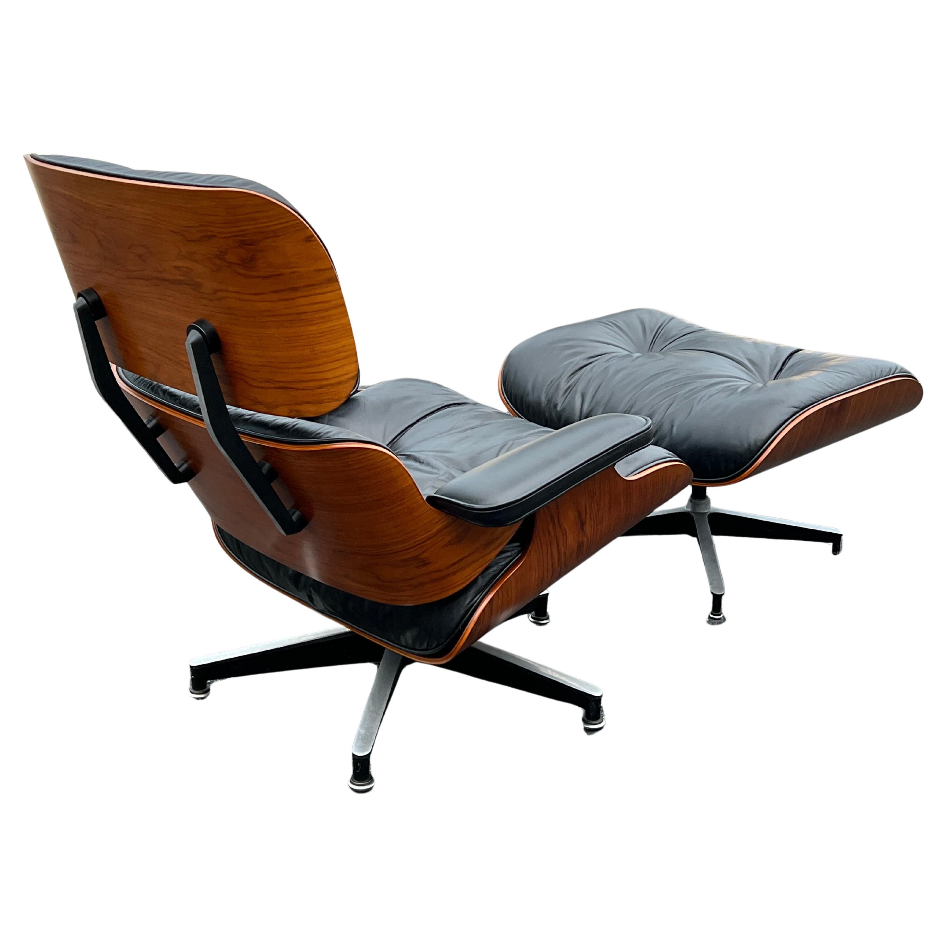 Classic Charles Eames Herman Miller Lounge Chair Black Leather