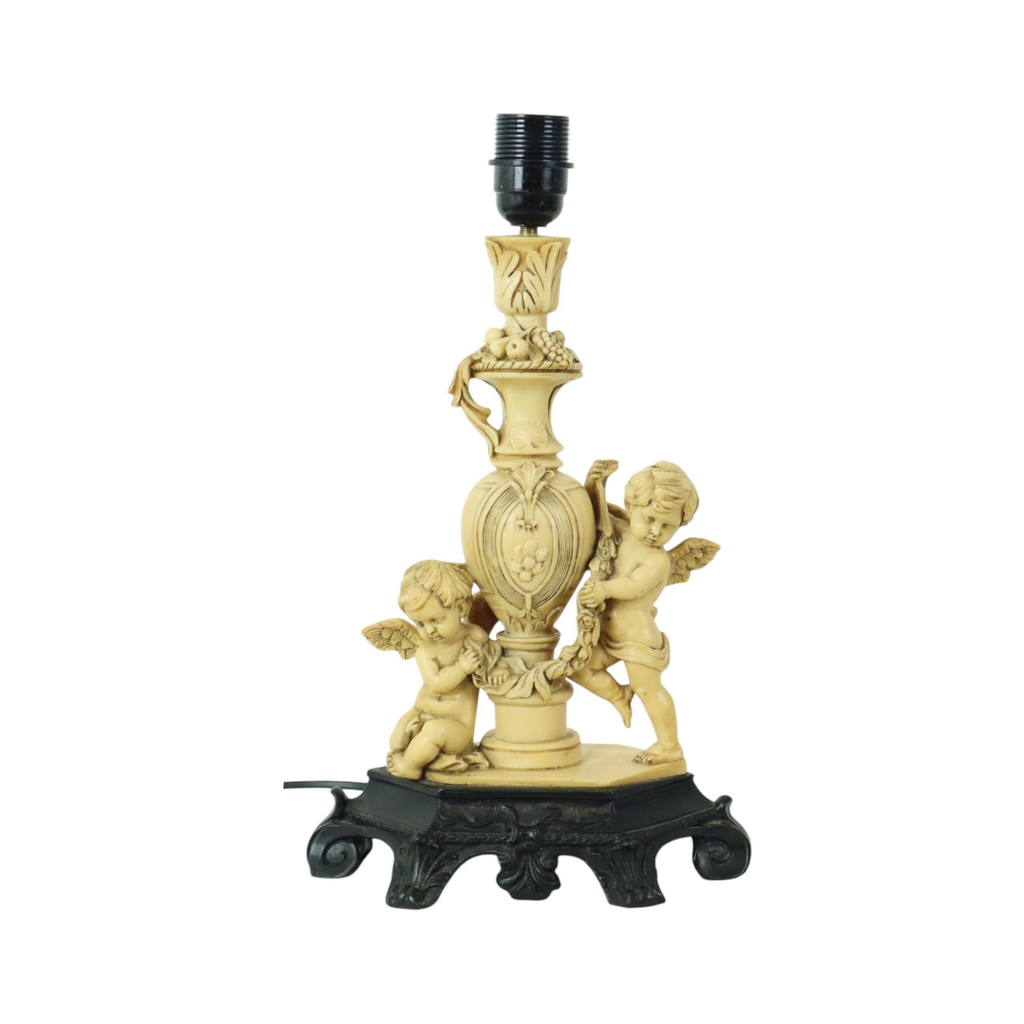 Baroque Classic Cherubin Lamp A. Santini Table Lamp Italy Fifties 40cm