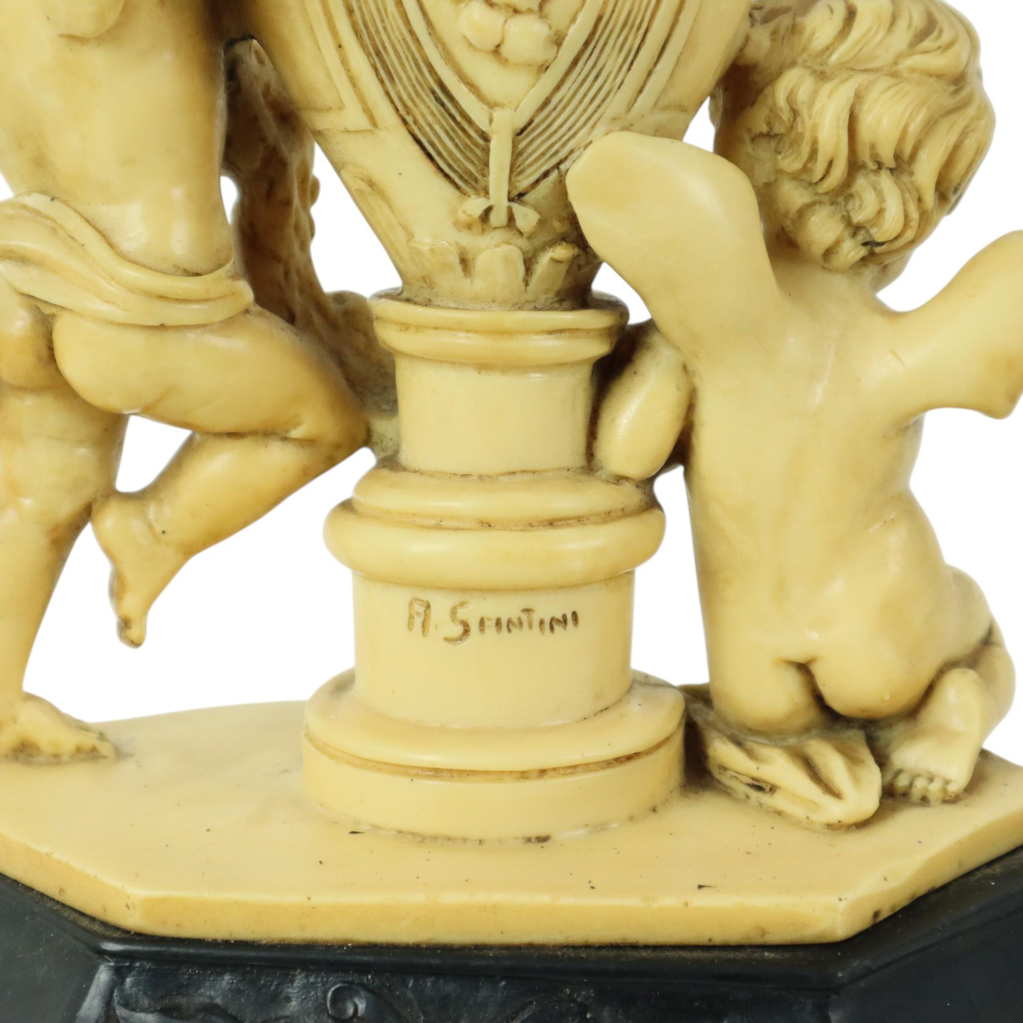 20th Century Classic Cherubin Lamp A. Santini Table Lamp Italy Fifties 40cm