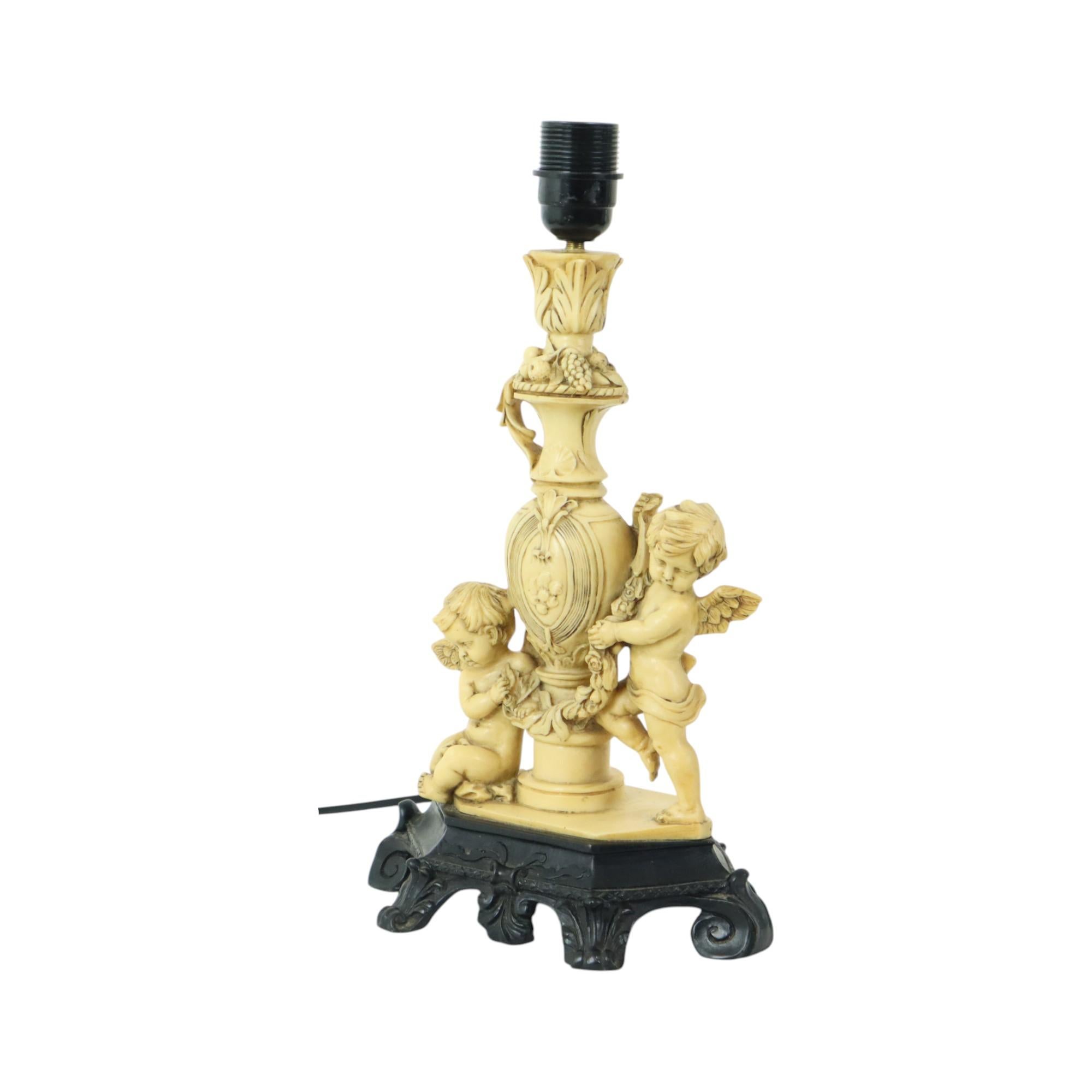 Classic Cherubin Lamp A. Santini Table Lamp Italy Fifties 40cm 1