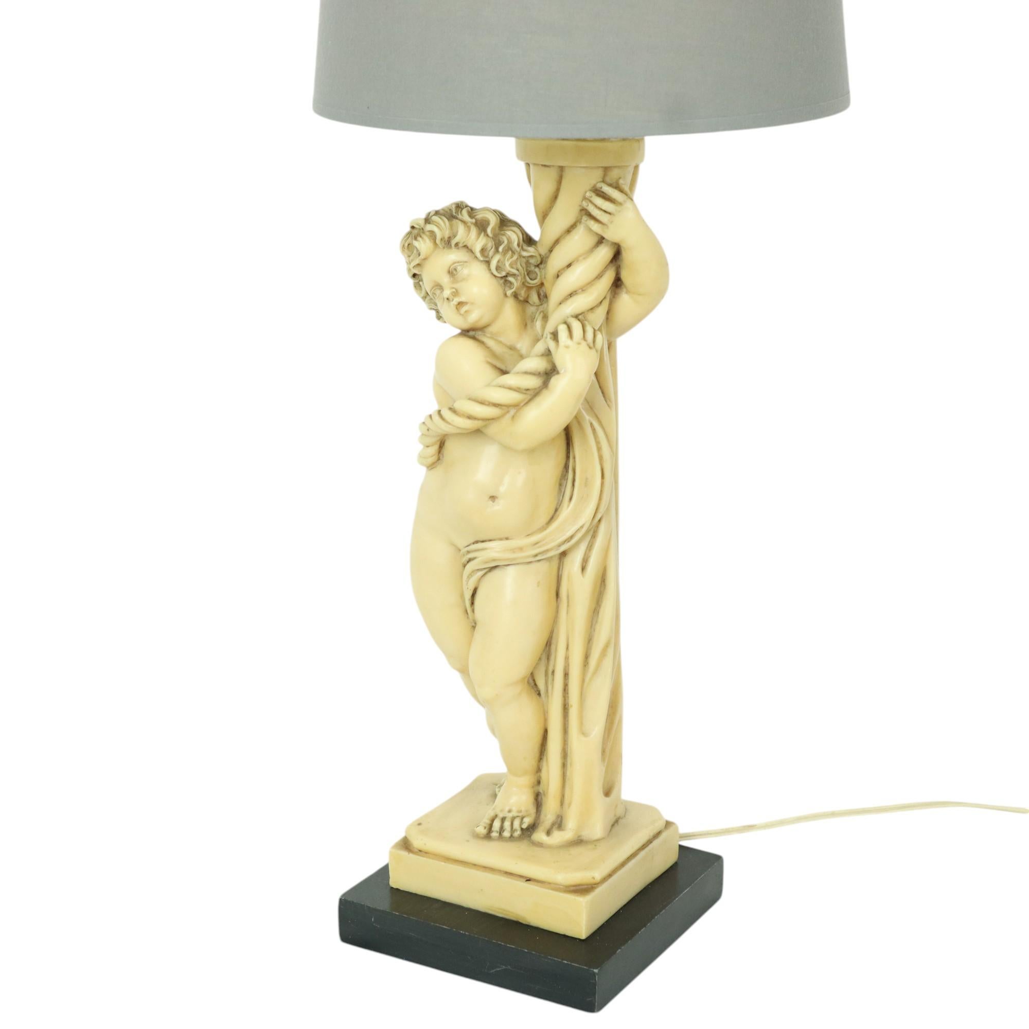 Classic Cherubin Lampe A. Santini Tischlampe Italien Fünfziger Jahre 57cm im Angebot 3