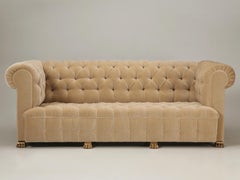 Chesterfield Style Tufted-Back Sofa, Horsehair, Bronze Lion Paw Feet Any Size