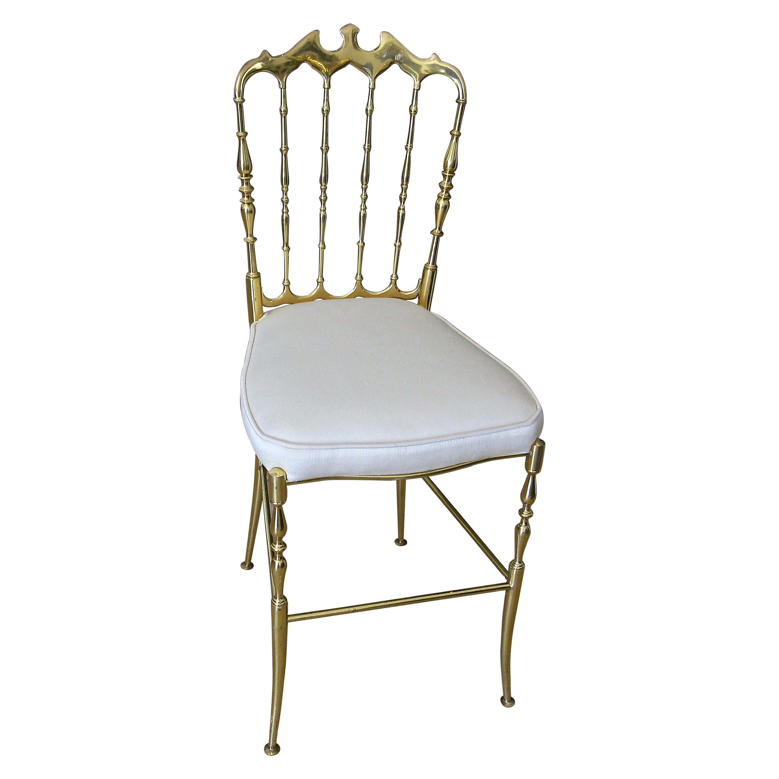 Classic Chiavari Italian Solid Brass Chair at 1stDibs