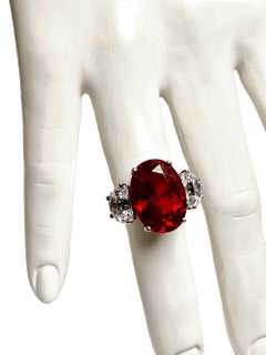 Classic Chic Art Deco Burma Ruby Diamond Lab Gems Costume Jewelry Ring