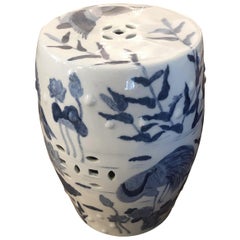 Classic Chinese Blue and White Garden Seat Drinks Table