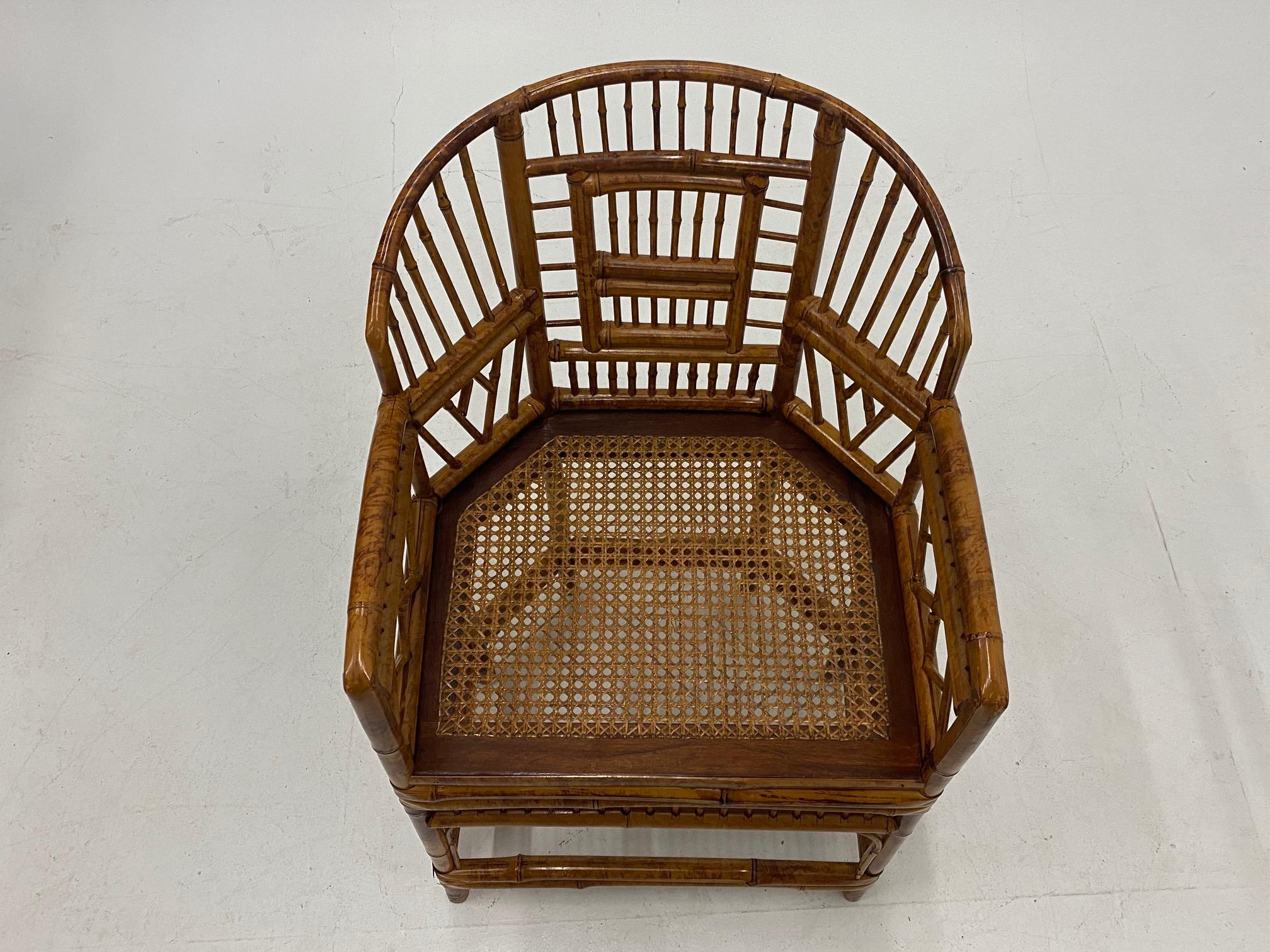 Mid-20th Century Classic Chinese Chippendale Bamboo Brighton Pavillion Form Armchair