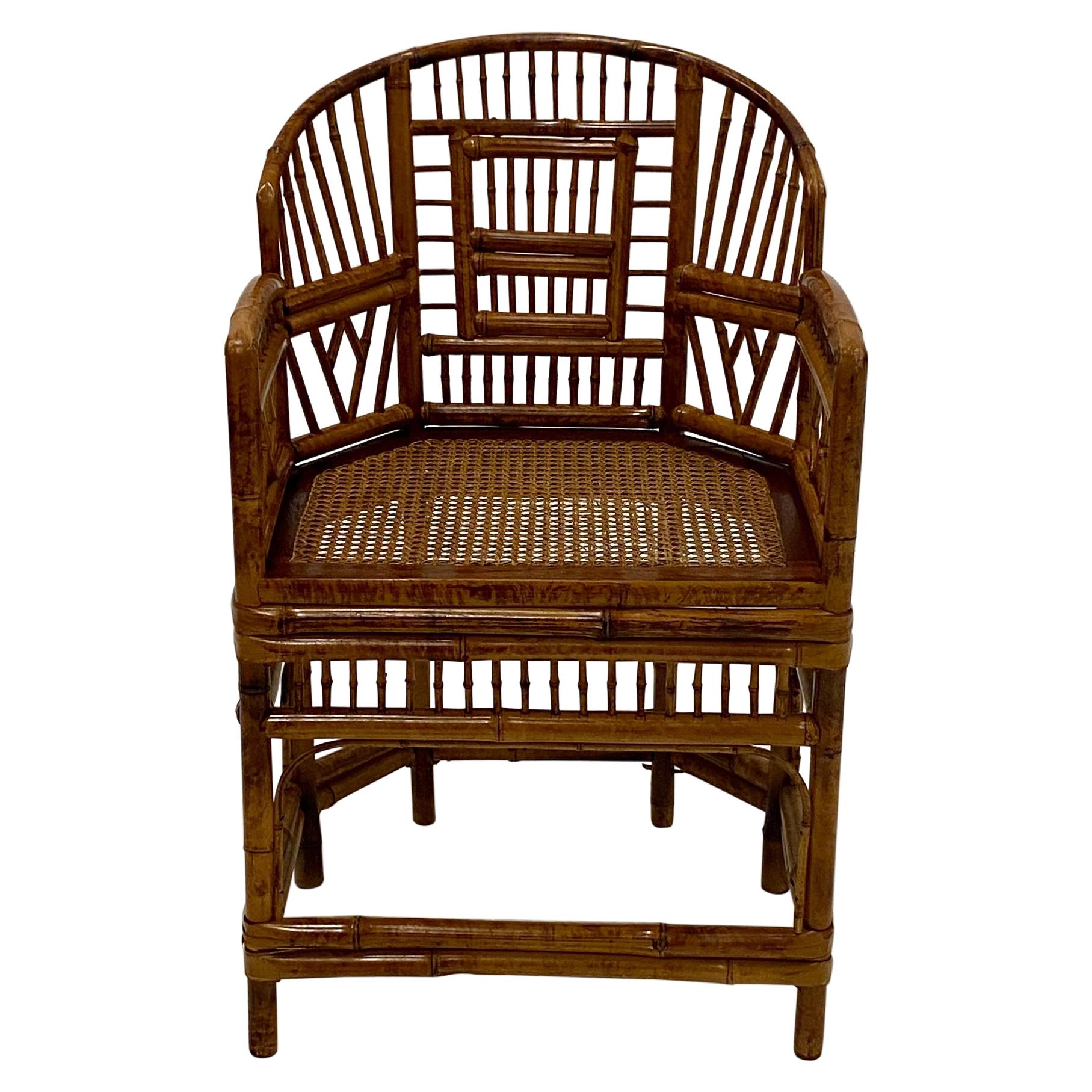 Classic Chinese Chippendale Bamboo Brighton Pavillion Form Armchair