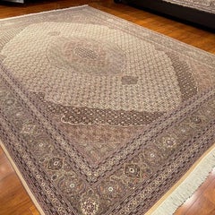Classic Chinese Hand-Knotted Tabriz Wool Silk Area Rug 9x12