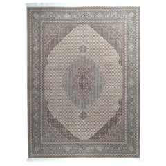 Classic Chinese Hand-Knotted Tabriz Wool Silk Area Rug 9x12