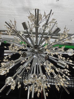 Classic Chrome & Crystal Starburst / Sputnik Chandelier..after LOBMEYR