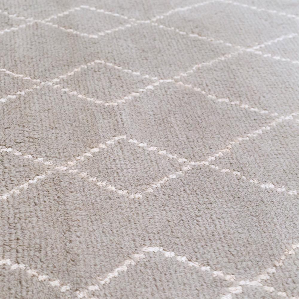 Classic Clean Lines Customizable Trace Weave Rug in Dove Large 1