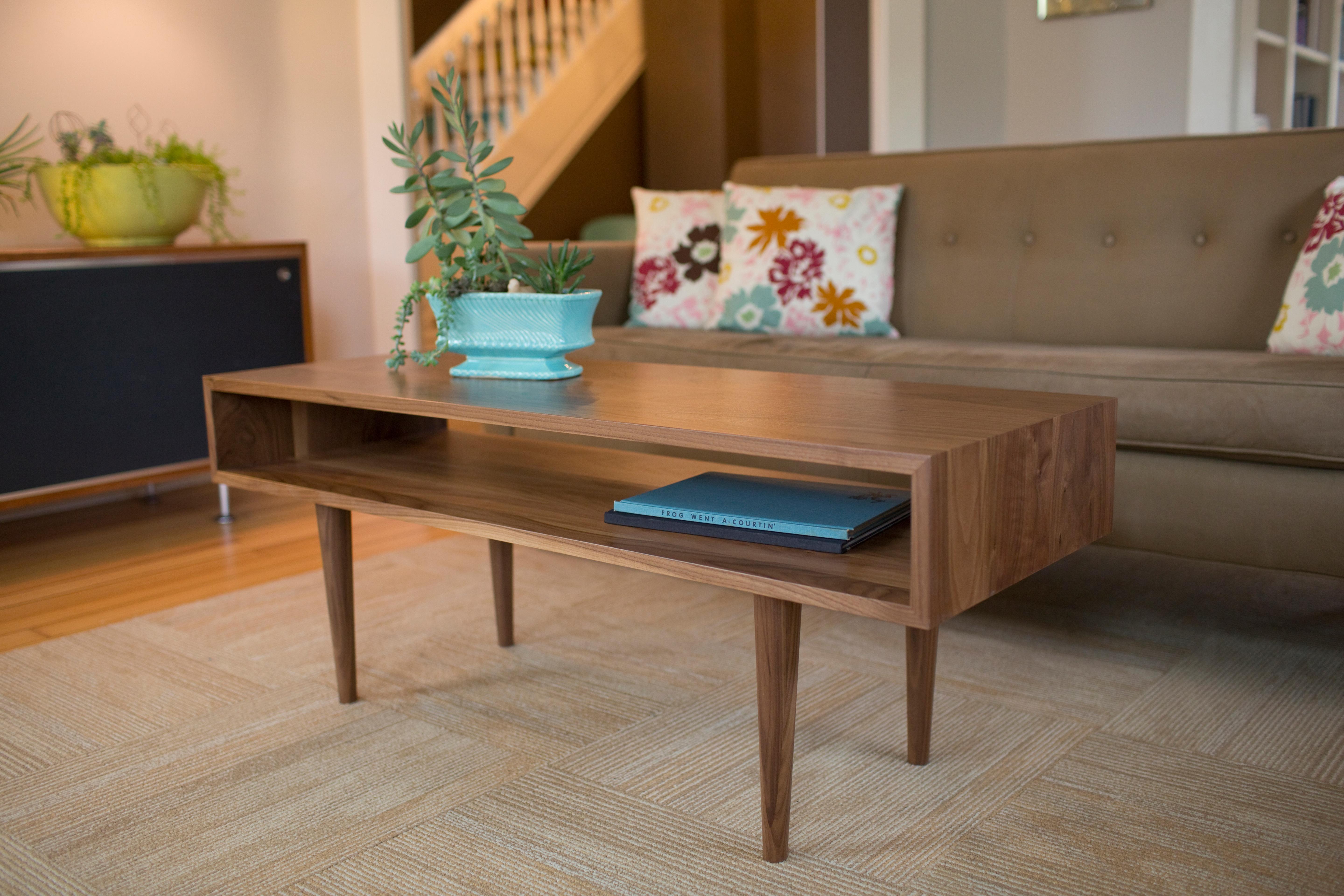 Walnut Classic Coffee Table For Sale