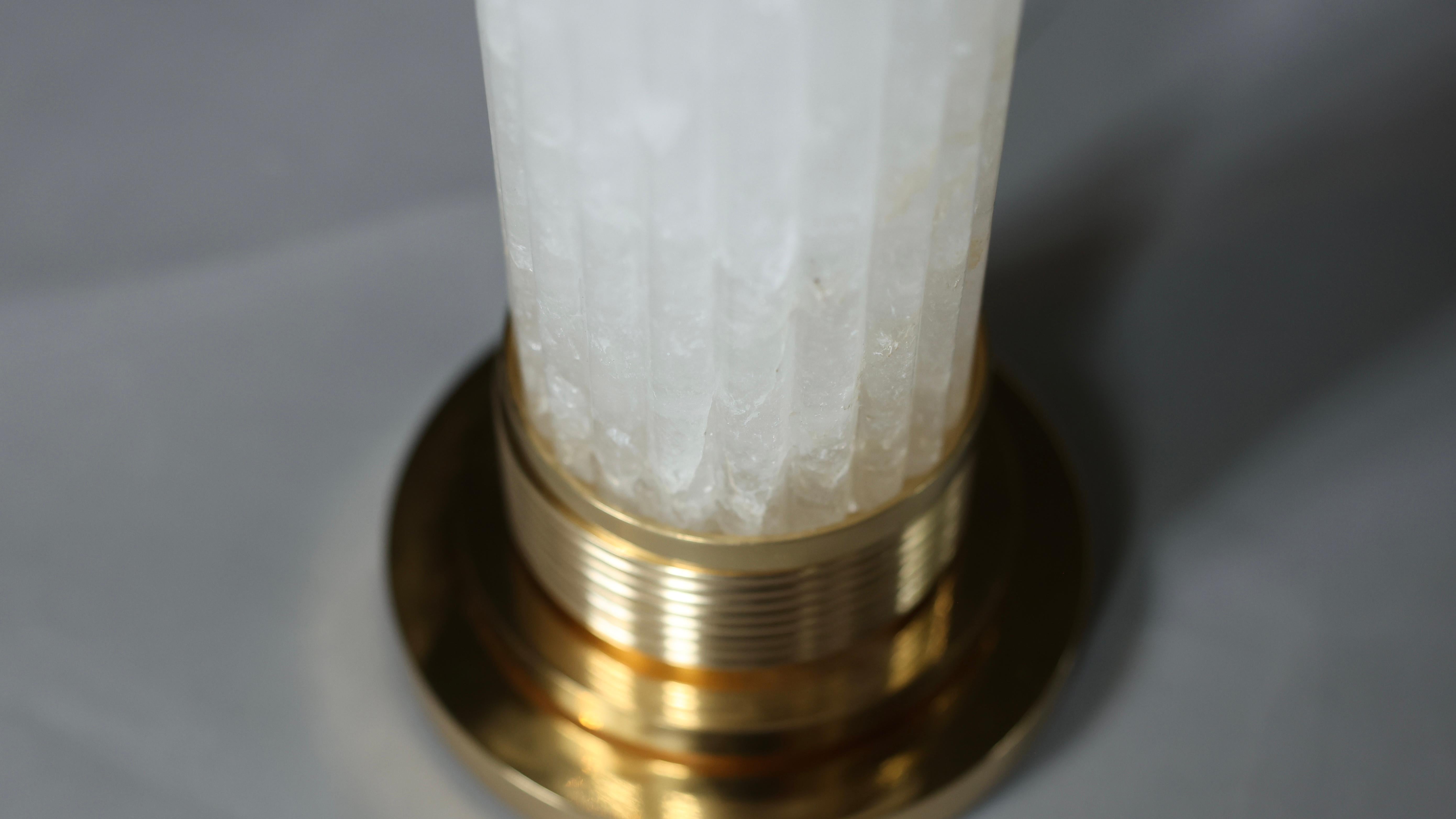 Classic Column Form Rock Crystal Lamps In New Condition For Sale In New York, NY