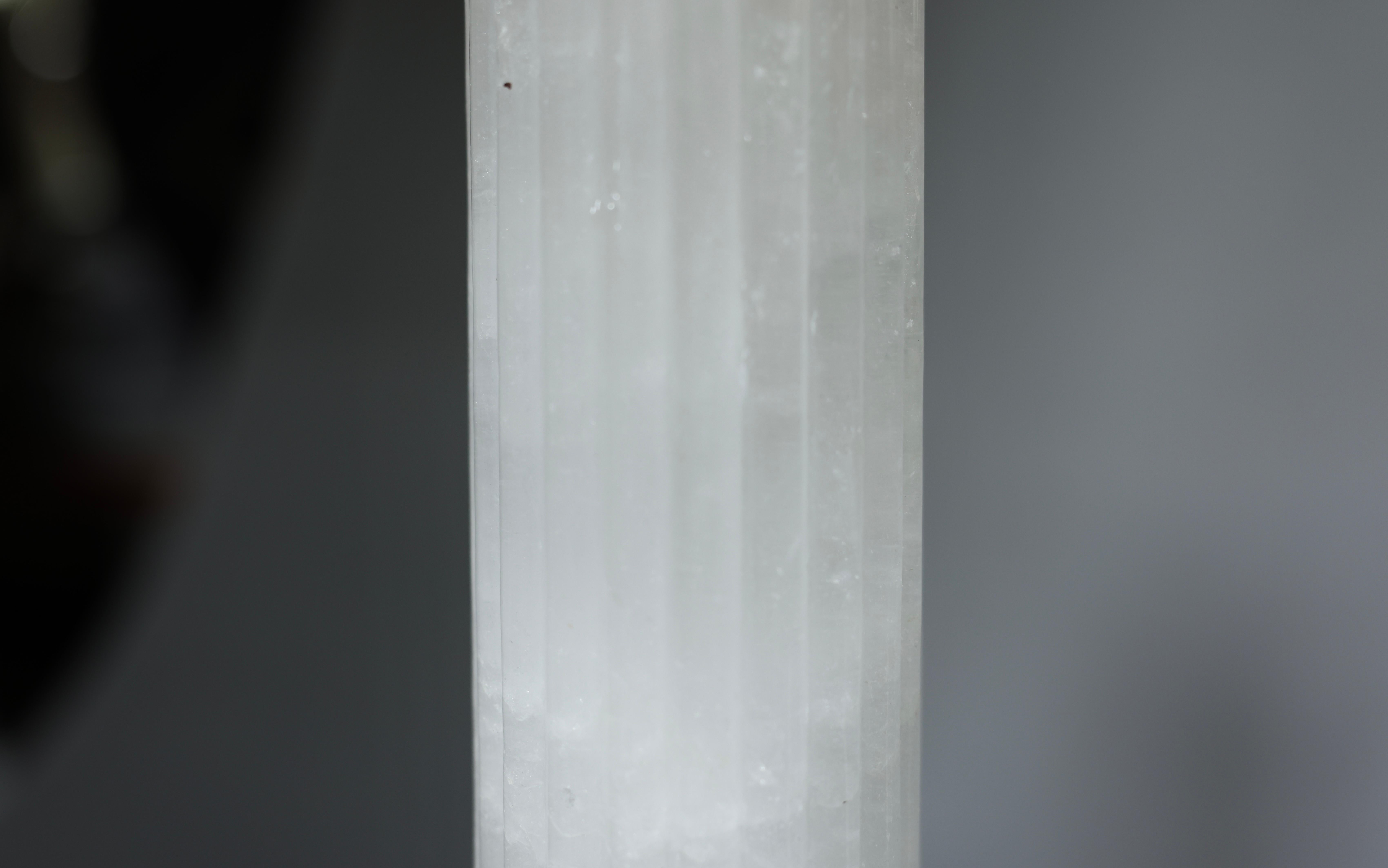 Contemporary Classic Column Form Rock Crystal Lamps For Sale