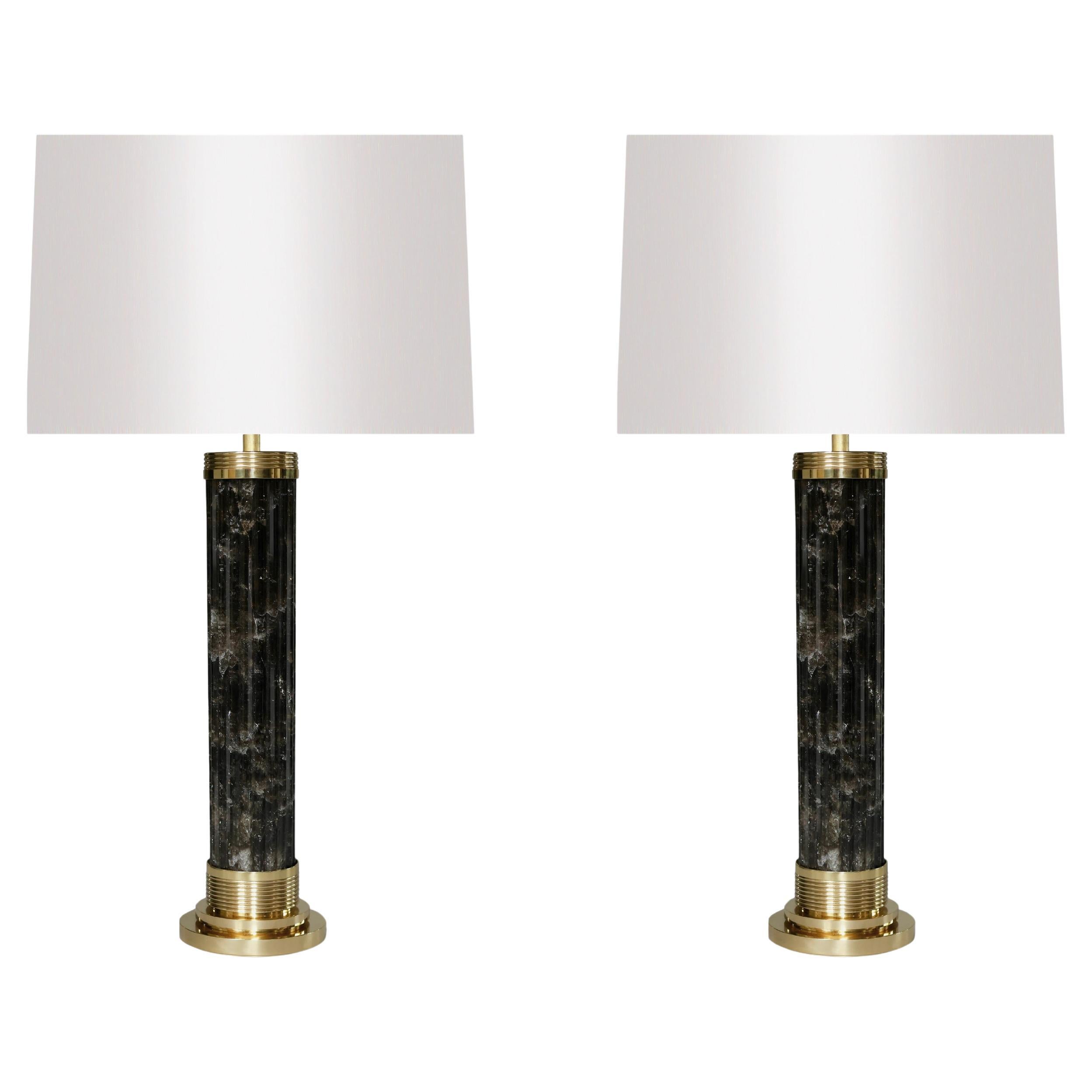 Classic Column Form Rock Crystal Lamps