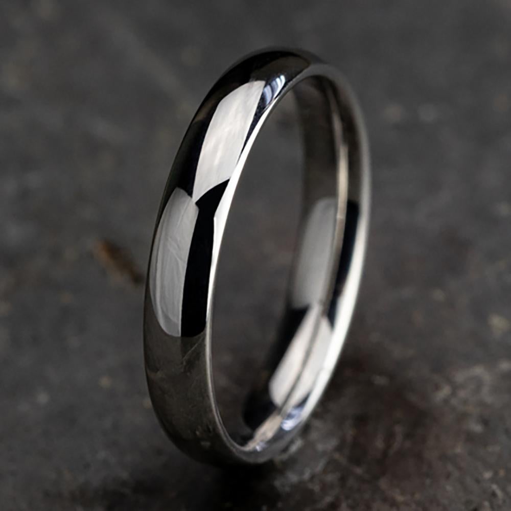 Benchmark Classic Comfort Fit Wedding Band in 14K White Gold, Width 4mm In New Condition For Sale In New York, NY