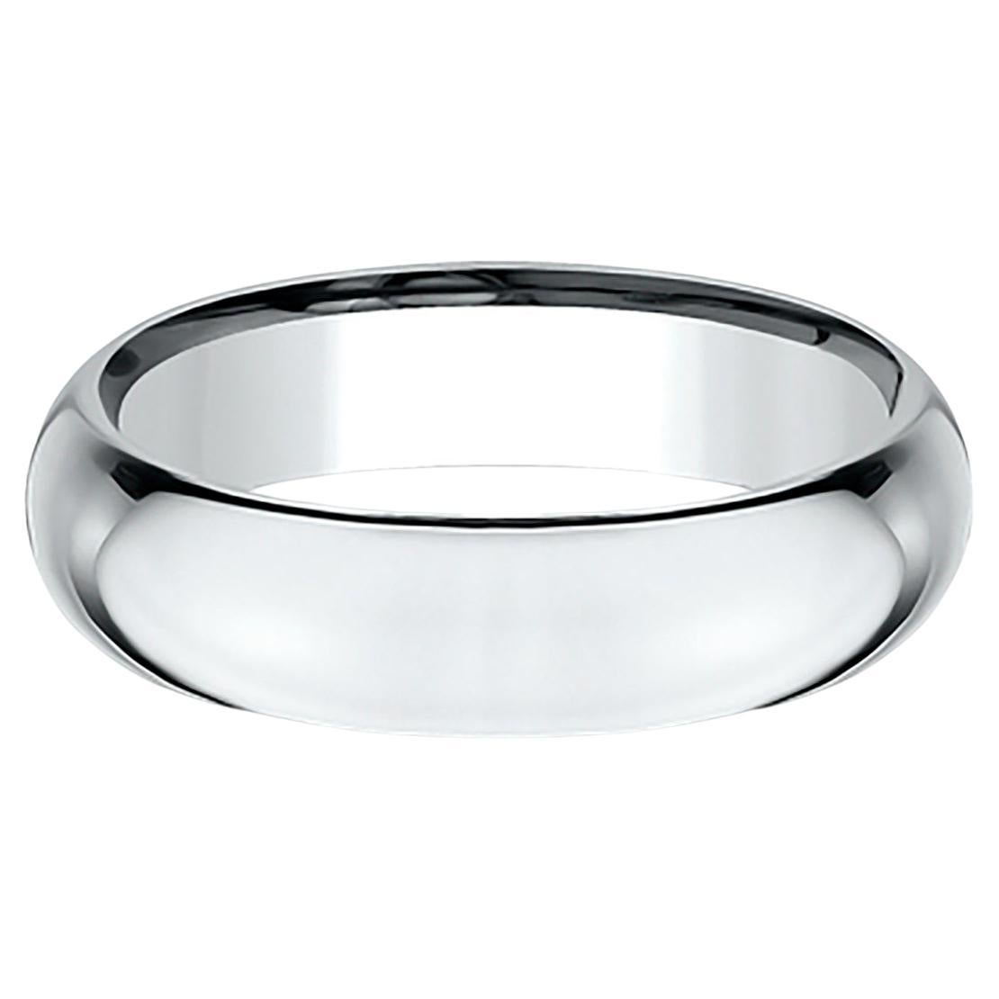 Benchmark Classic Comfort Fit Wedding Band in 14K White Gold, Width 6mm For Sale