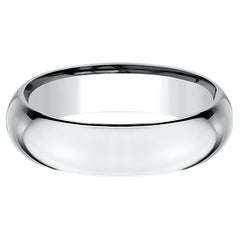 Classic Comfort Fit Wedding Band in 14K White Gold, Width 6mm