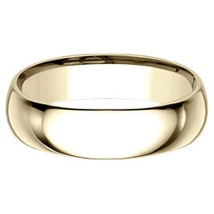 Jonc de mariage Classic Comfort Fit en or jaune 14K, largeur 6mm