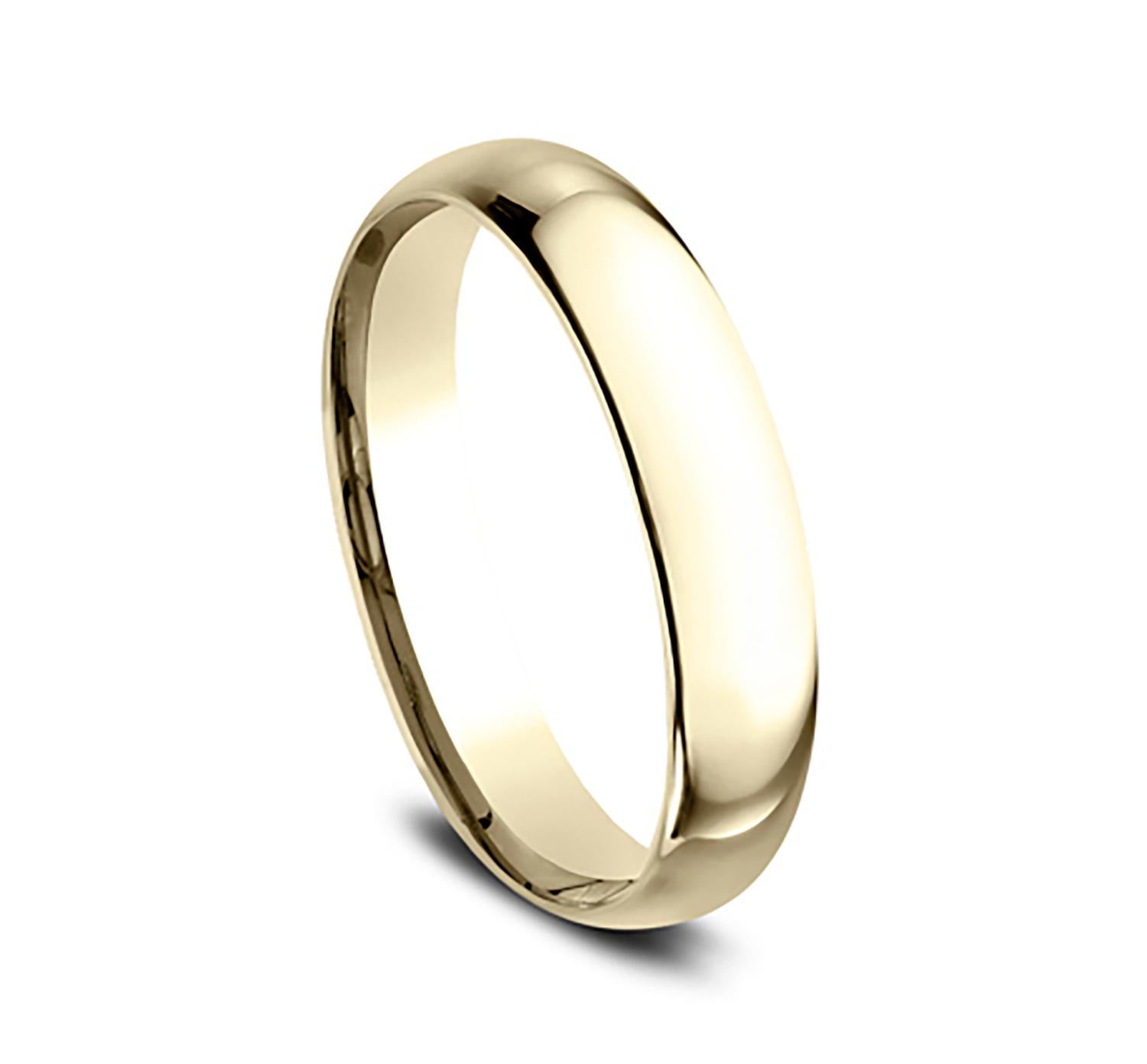 Contemporary Benchmark Classic Comfort Fit Wedding Band in 14K Yellow Gold, Width 4mm For Sale