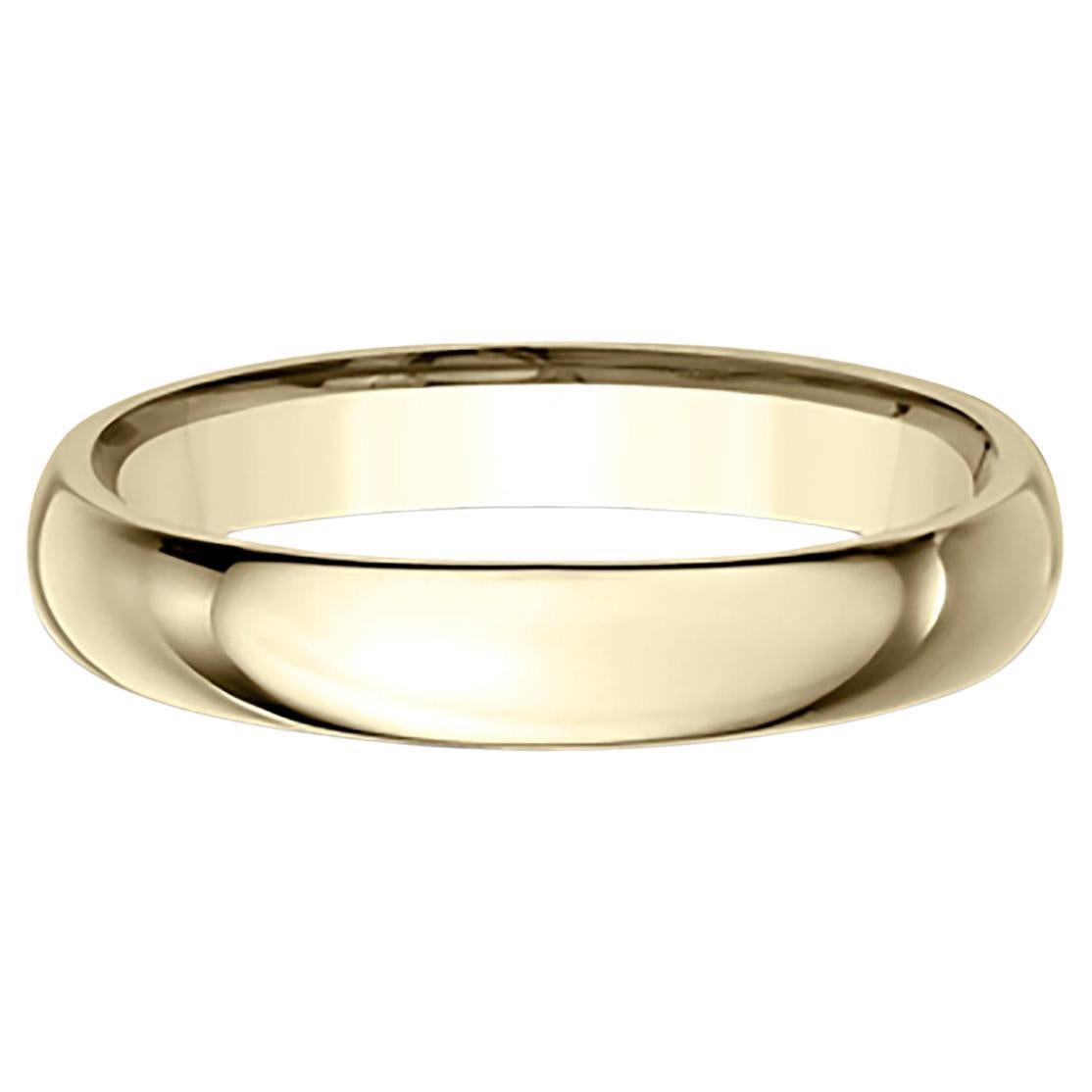 Benchmark Classic Comfort Fit Wedding Band in 14K Yellow Gold, Width 4mm For Sale