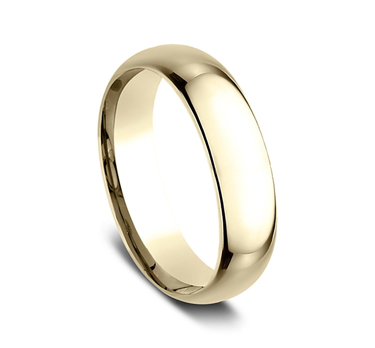 Contemporary Benchmark Classic Comfort Fit Wedding Band in 14K Yellow Gold, Width 6mm For Sale