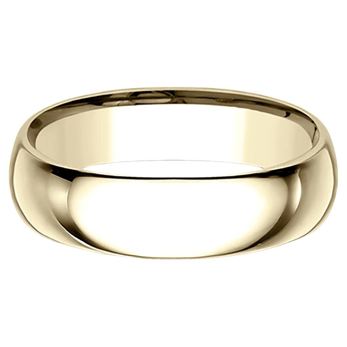 Benchmark Classic Comfort Fit Wedding Band in 14K Yellow Gold, Width 6mm For Sale