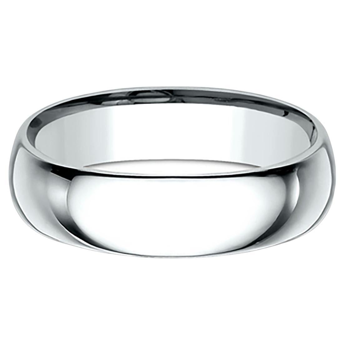 Benchmark Classic Comfort Fit Wedding Band in Platinum, Width 6mm For Sale