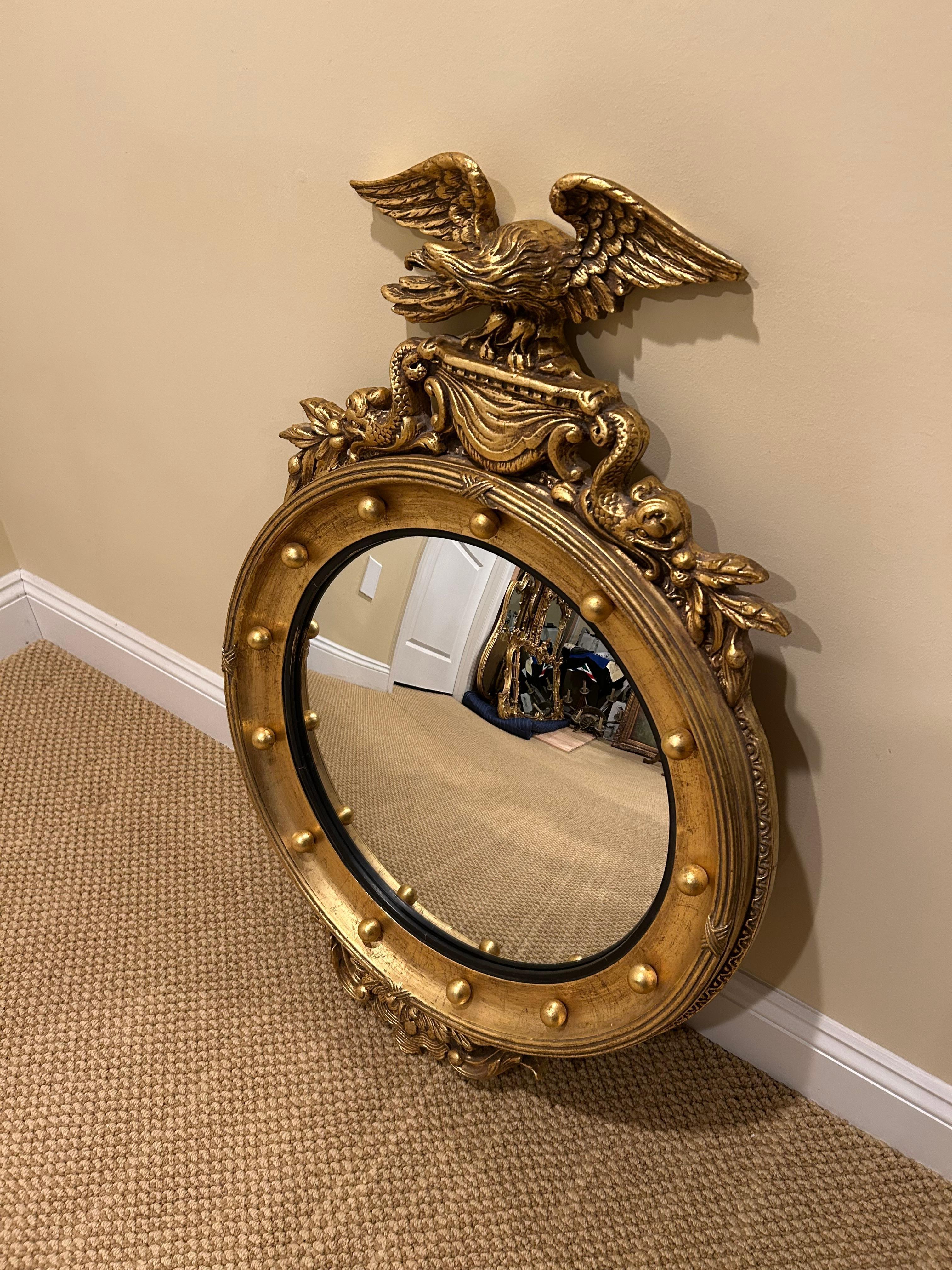 Regency Classic Convex Mirror with Eagle by Friedman Brothers
