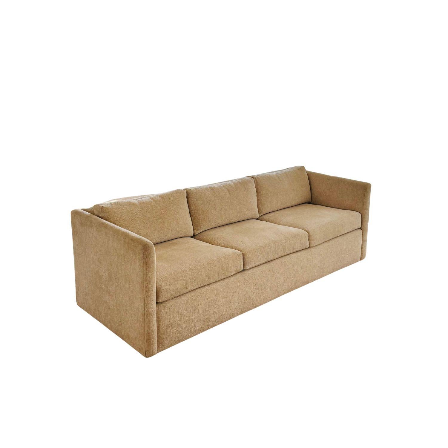Classic Sally Sirkin Lewis designed J. Robert Scott sofa in cream upholstery.
Ideal proportions.
Cushions recently redone with the optimal ratio of foam to down (80/20 in the seats and 50/50 in the backs) for support and comfort.
Original tag under
