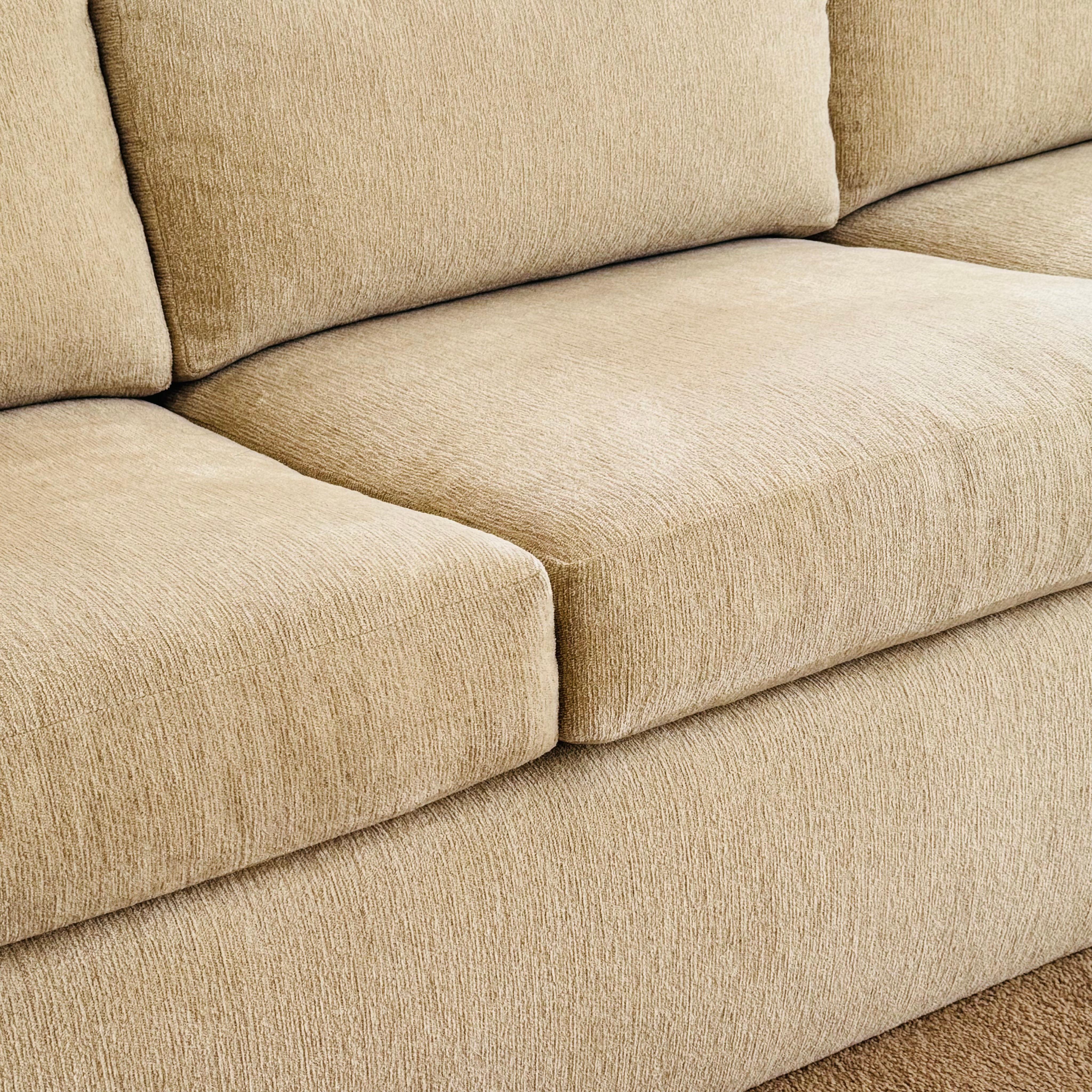 Classic Cream Sofa by Sally Sirkin Lewis for J. Robert Scott In Excellent Condition In Los Angeles, CA