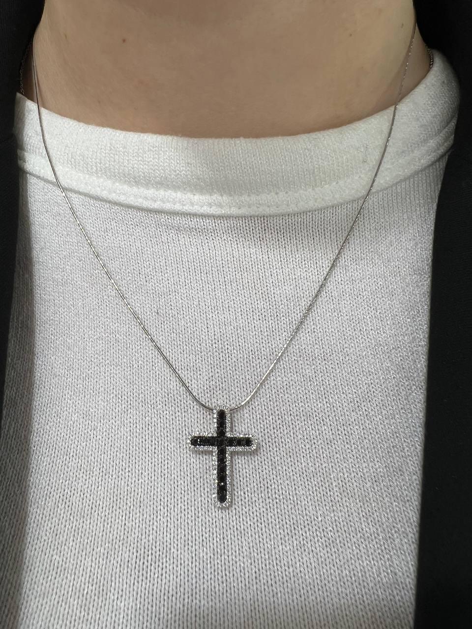 White Gold 14K Cross (Same Model with Black Diamond and Blue Sapphire  Available)
Diamond 68-RND-0,2-G/VS1A
Blue Sapphire 16-0,37 ct

Weight 1,23 grams




It is our honor to create fine jewelry, and it’s for that reason that we choose to only work