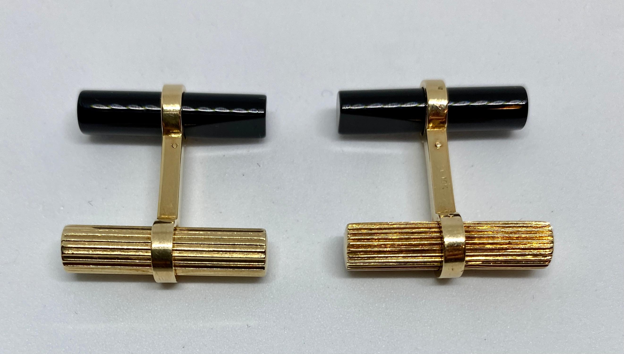 Mixed Cut Classic Cufflinks with Interchangeable Gold, Lapis and Black Onyx Batons