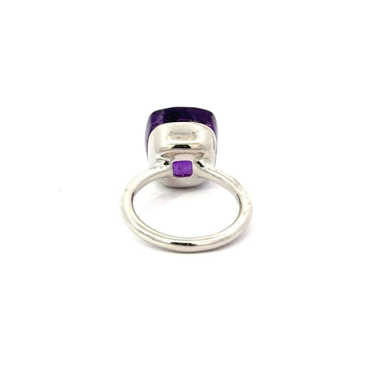 For Sale:  Cushion Amethyst Big Single Stone Ring in 925 Silver Statement Jewelry Gift 3