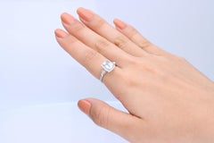Classic Cushion-Cut Aquamarine with Round-Cut Diamond 14k White Gold Ring
