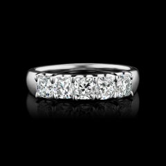 Cushion Diamond Anniversary Ring in 18 Karat White Gold