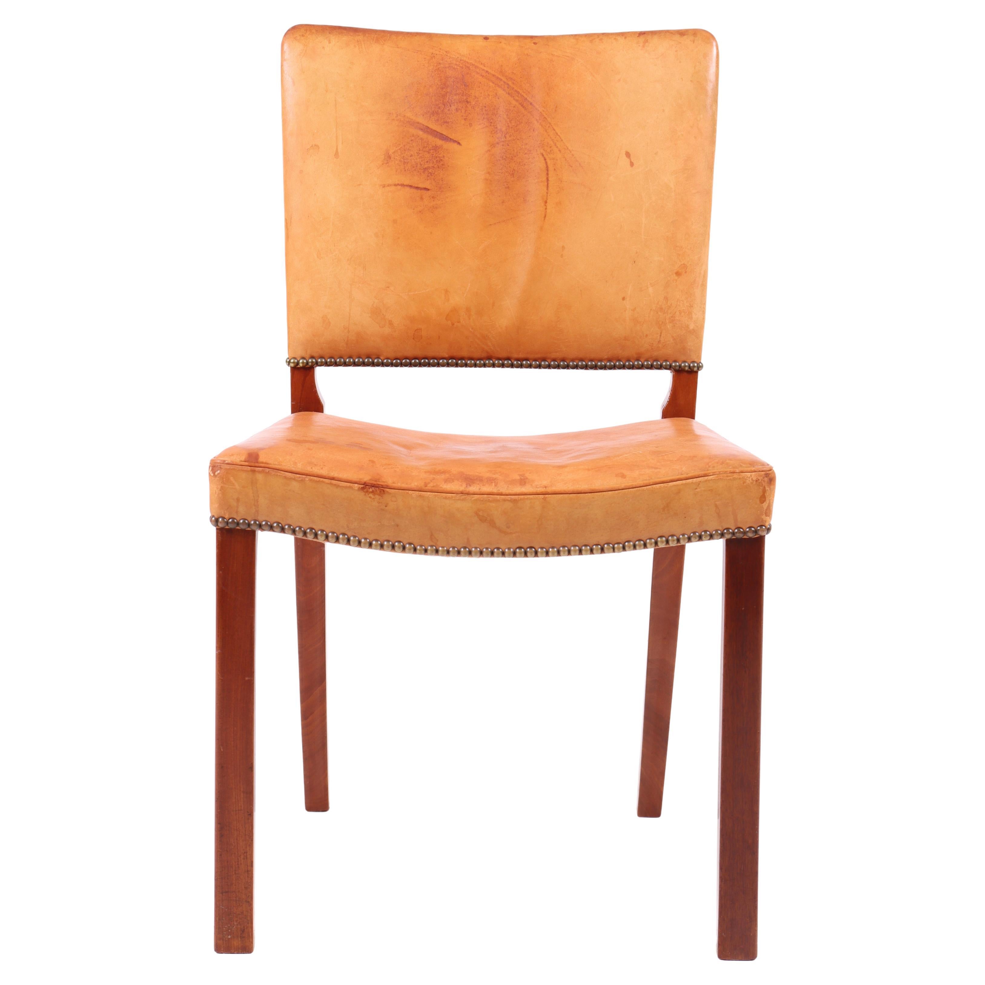 Classic Danish 1940s Chair in Cuban Mahogany and Niger Leather